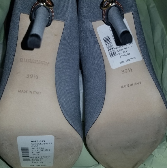 Burberry Kenzi Canvas Peep Toe Booties - Picture 6 of 8